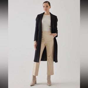 New 💕 87 Chic Black Single Button Detail Boucle Coat size Large L